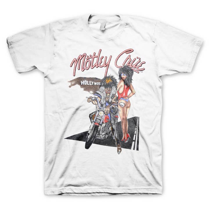 Manic Merch - Wholesale Screen Printed T-Shirt - Unisex - Motley Crue - Alister Motorcycle 87 - Graphic Tee