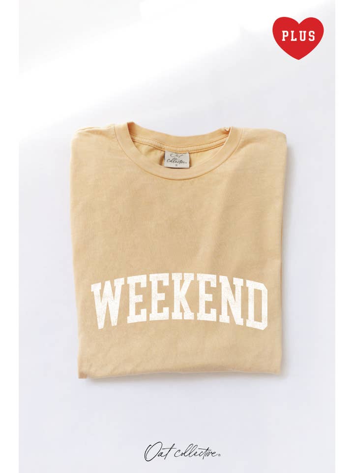 OAT COLLECTIVE - Wholesale Screen Printed T-Shirt - Women's - WEEKEND Plus Mineral Graphic Top