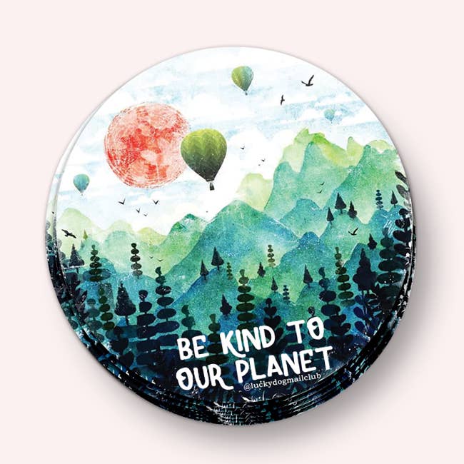 Be Kind to Our Planet Sticker for wholesale by Lucky Dog Design Co.