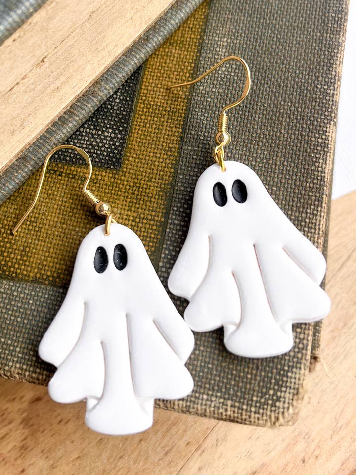Simple Ghost Polymer Clay Earrings for wholesale by The Modern Iris