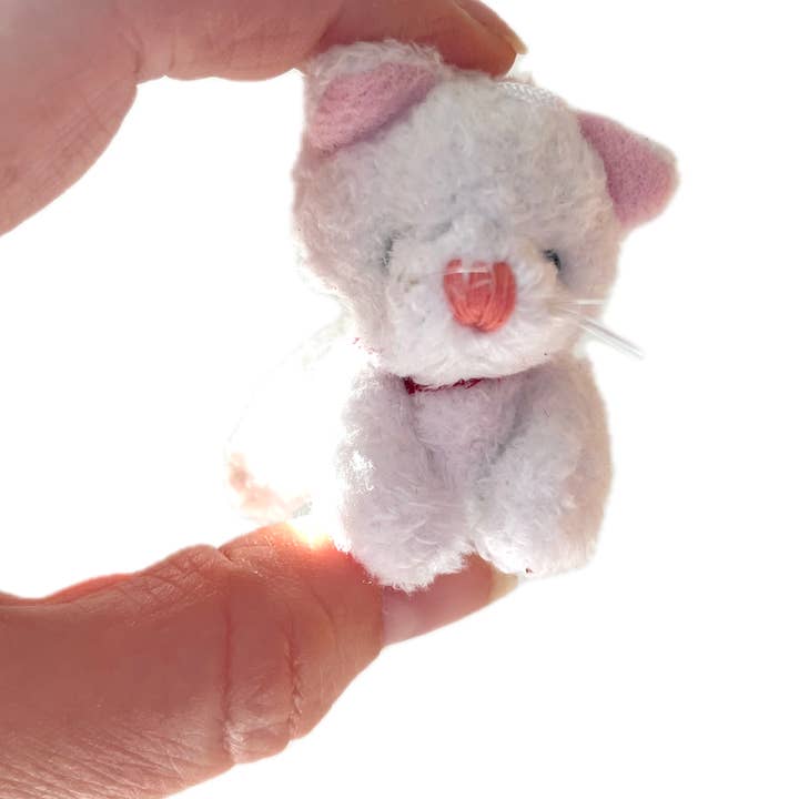 Small Plush Kitty Cat Christmas Ornament Bag Charm (white)  for wholesale by The Gifted Rat