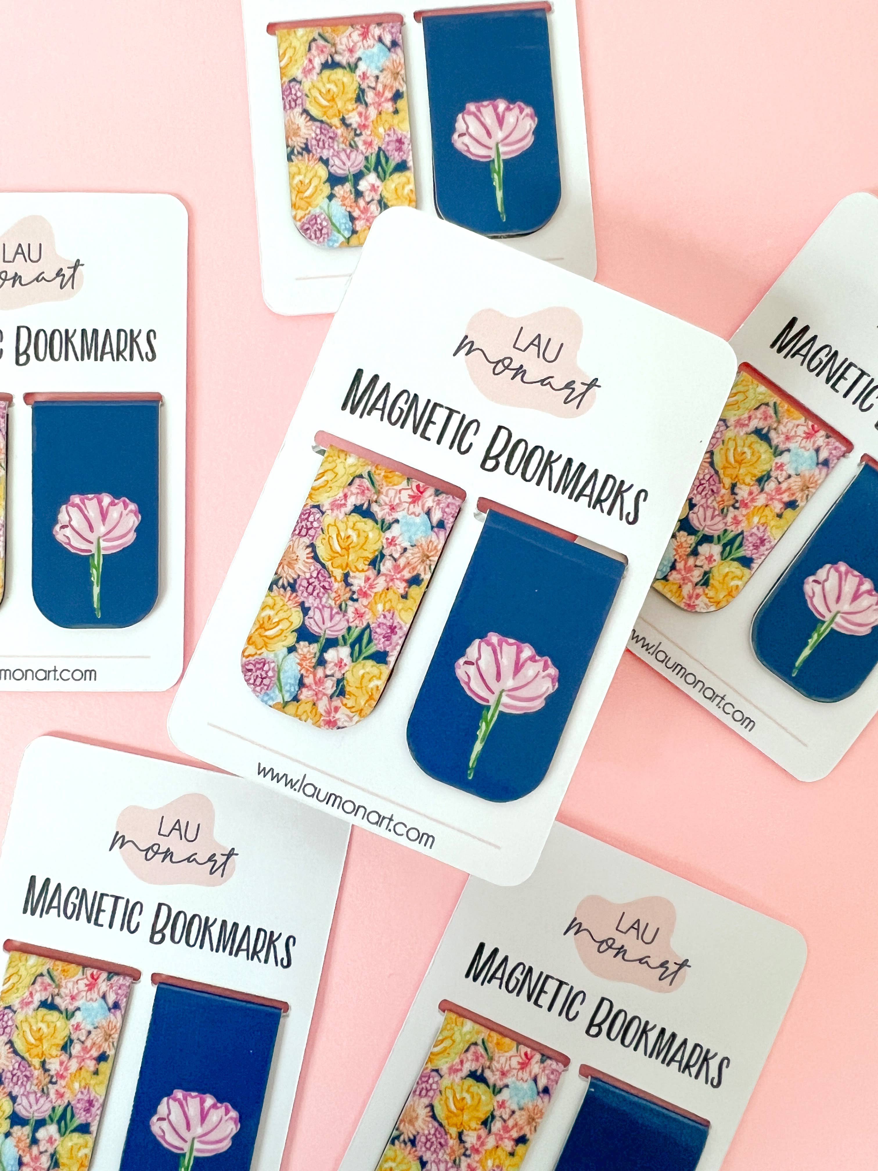 Lau Monart - Wholesale Bookmark - Pot Floral Watercolor Magnetic Bookmarks1