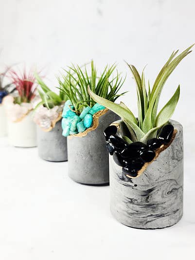 Abigail Geode Concrete Air Plant Pot | Small Stone Vessel for wholesale by Geoform Designs