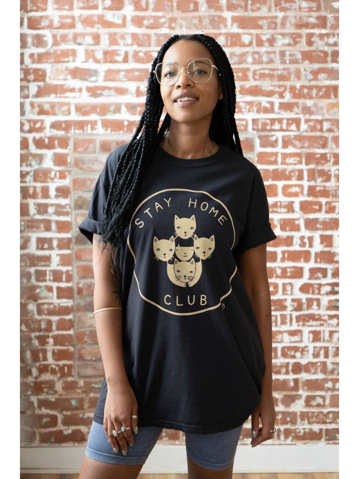 Stay Home Club - Vendita all'ingrosso Maglietta serigrafata - Unisex - Maglietta con logo Stay Home Club