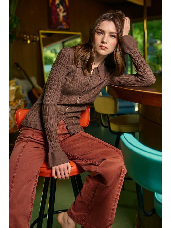 RAISONNEL - Wholesale Cardigan - Women's - Knitted Collar Cardigan - RSW108711