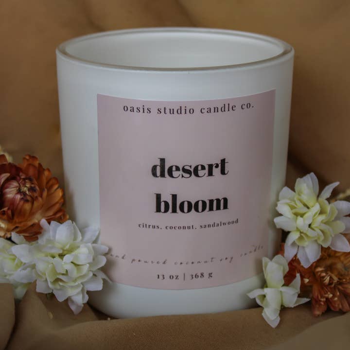 'Desert Bloom' Kokosnuss-Soja-Kerze | 13 Unzen für den Großhandel von Oasis Studio Candle Company