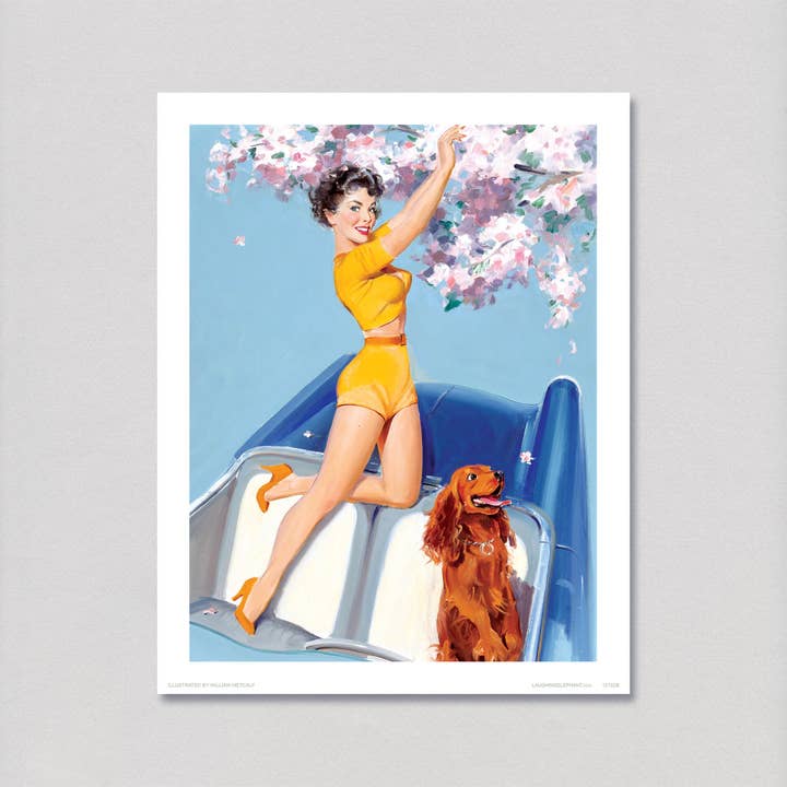 Spring Blossoms - Pin Up print voor meisjes voor wholesale door Laughing Elephant
