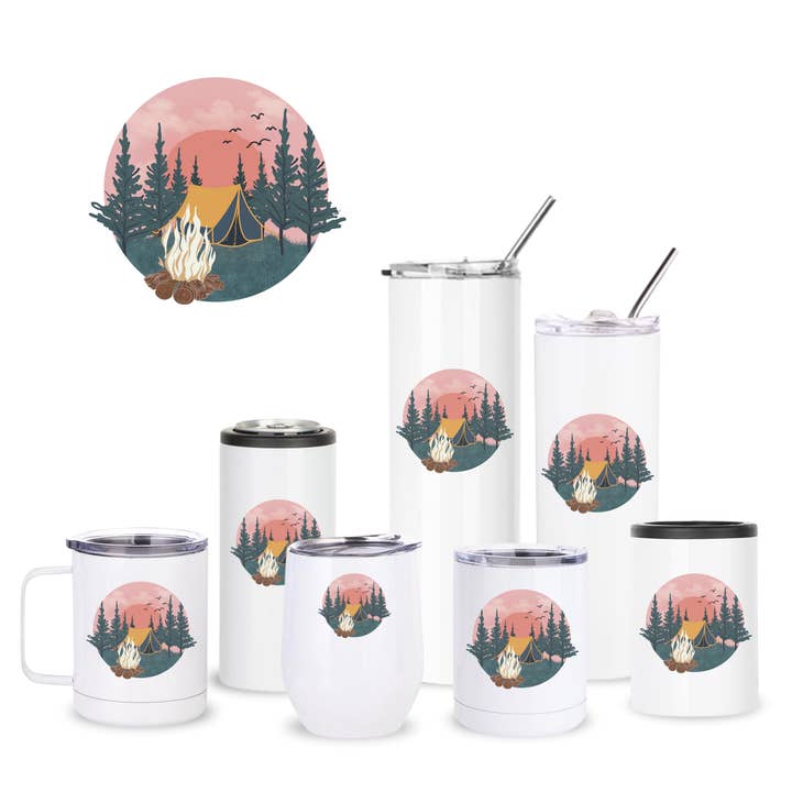 Gobelets Isolés du Camping Pink Sky pour la vente par Creative Compass