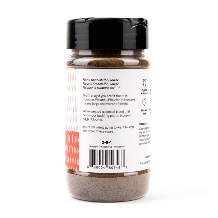Humane - Wholesale Fertilizer - Flourish Organic Floral Plant Food, 5oz