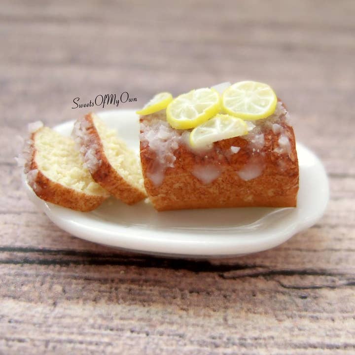 Sweetsofmyown - Wholesale Decorative Tabletop Object - Miniature Lemon Cake - Lemon Drizzle Cake - Dolls House