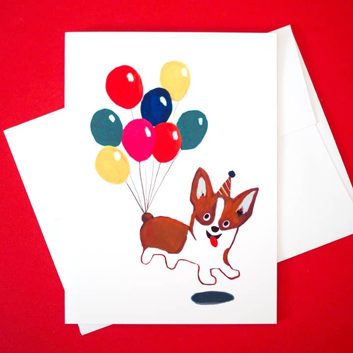 Corgi Balloner Kort for engroshandel hos Rocket Boogie Co.