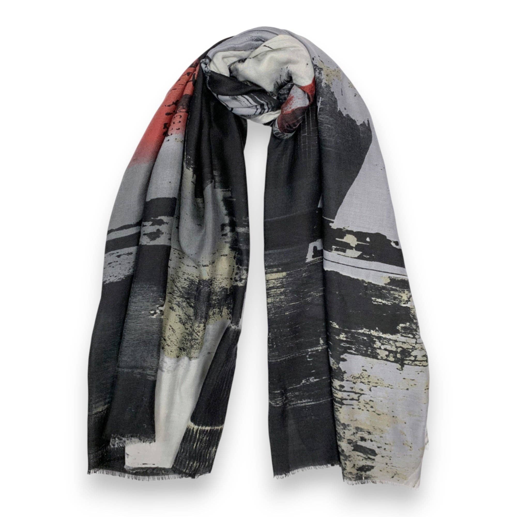 Lili Scarves (US Duty Free) – wholesale Scarf – Women's – Brush Stroke Print Scarf3