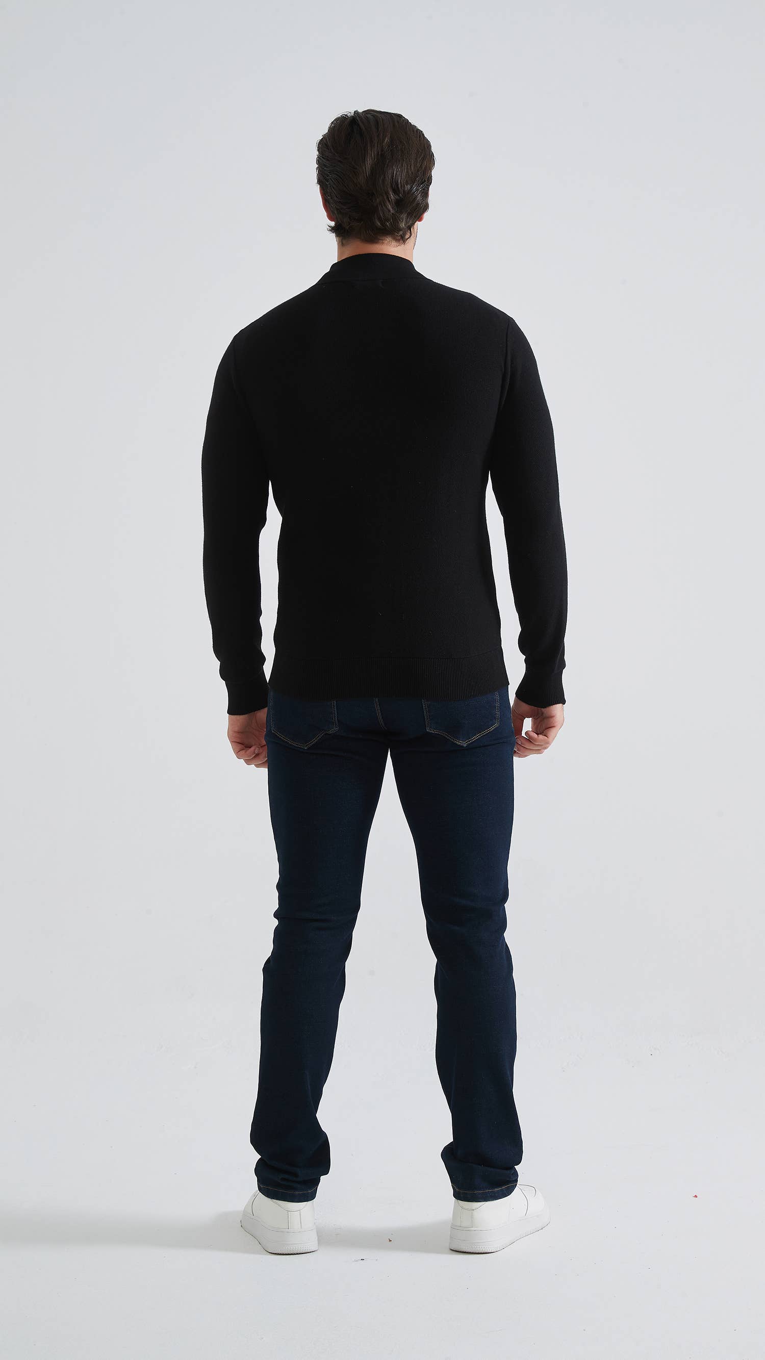 Yves Enzo - Wholesale Knit Sweater - Men's - 100% cotton piqué vest - Black3