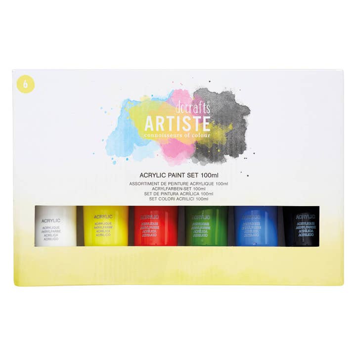 West Design Products UK – wholesale Paint set – Artiste Acrylic Paint Set 6 Pack 100ml