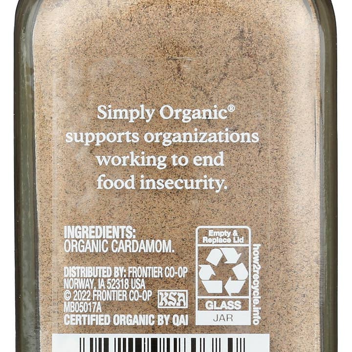 Everyday Supply Co - Wholesale Dried Spice - SIMPLY ORGANIC SSNNG CARDAMOM BTTL - Case of 61