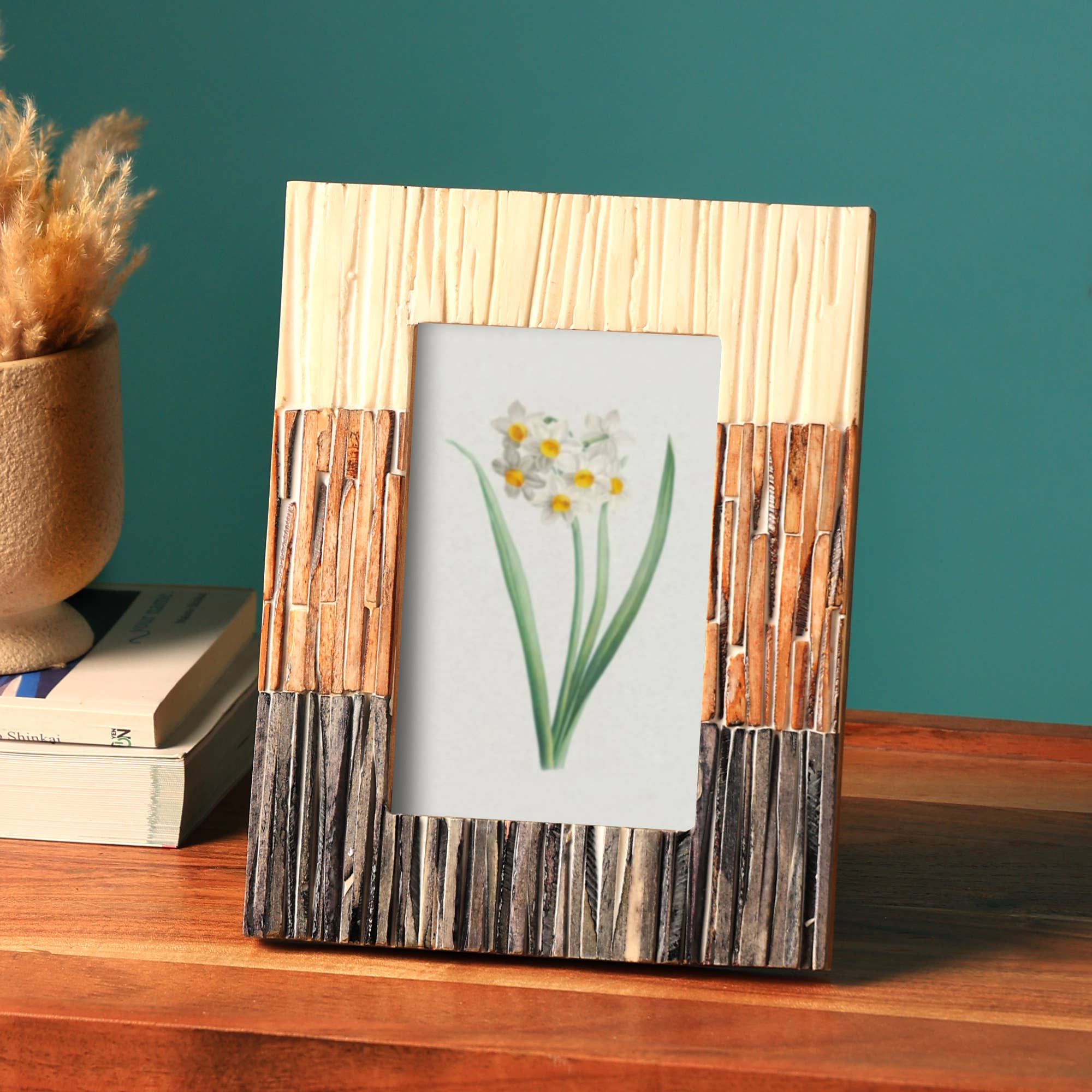 ExpoBazaar - Wholesale Picture frame - Photo Frame | Handmade Ribbed Bone Inlay Picture Frame, 4X6"
