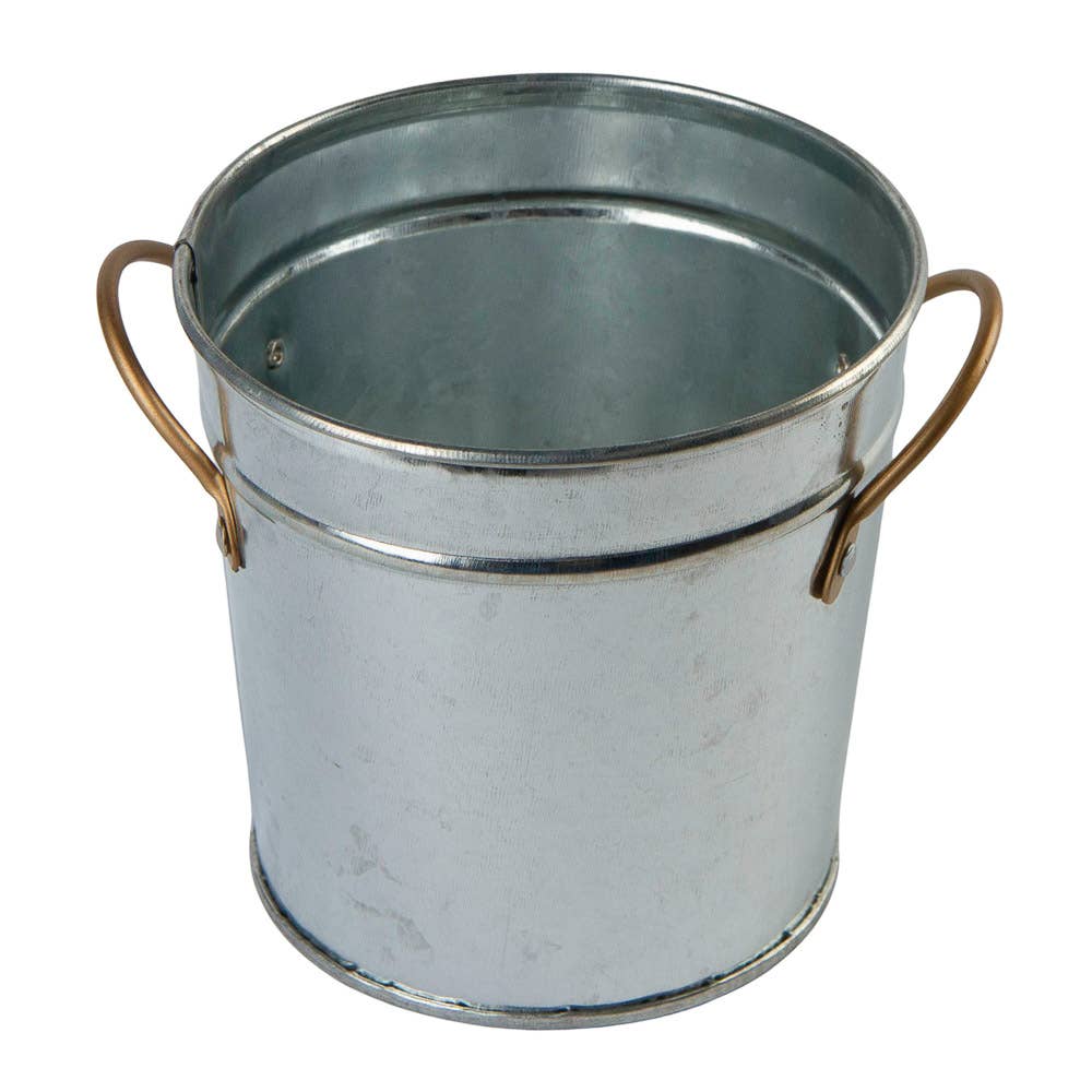 Factory Direct Craft - Wholesale Bucket/Pail - 5" x 5" dia  Small Rustic Metal Bucket with Side Handles1