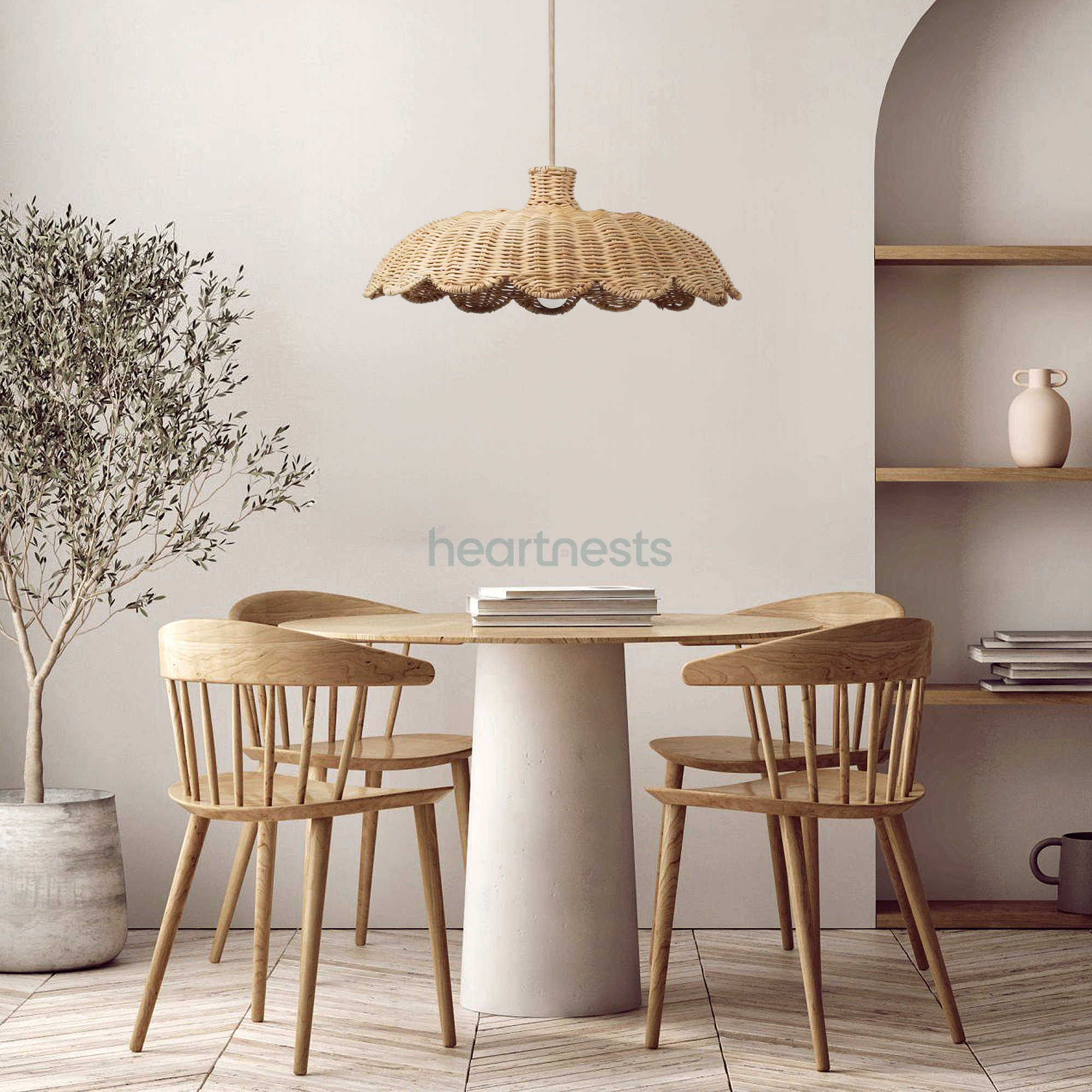 heartnests - Vendita all'ingrosso Lampadario/lampada a sospensione - Lampada a sospensione in rattan Isle | Lampade in midollino sostenibile su misura0