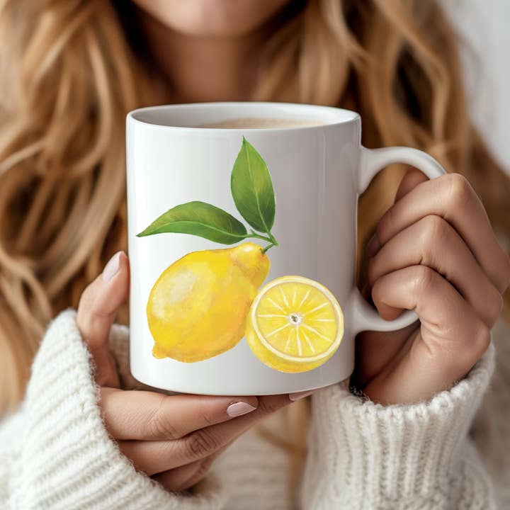 MerikaArt - Wholesale Coffee Mug - Refreshing Lemon Mug with Citrus Art1