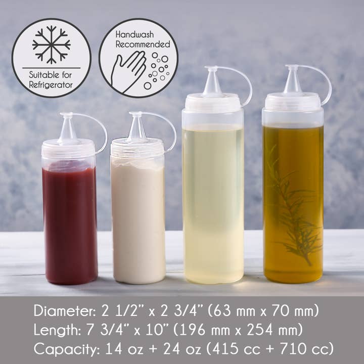 Crystalia - Wholesale Oil/vinegar dispenser - Crystalia Squeeze Bottles, Squirt Bottle Set with Cap, 4 pcs9