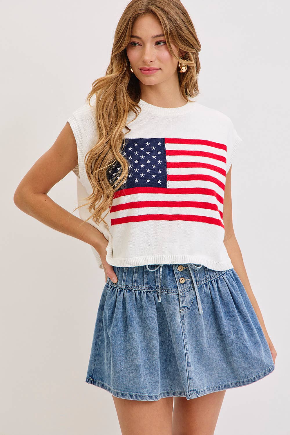 HIGH-RISE, A-LINE DENIM SKIRT  for wholesale on Faire7