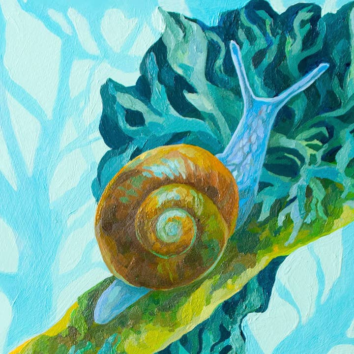 Marigold Art Studios - Wholesale Art Print - Snail & Lichen Forest Wildlife Art Print1