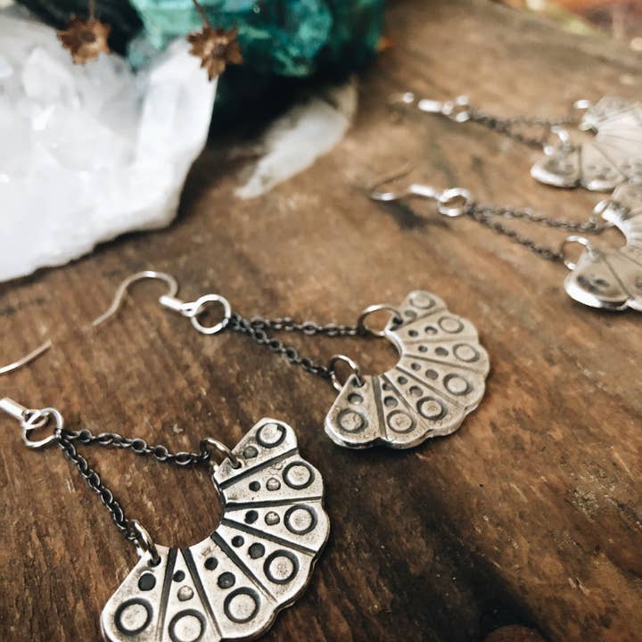 Sterling Silver Bohemian Earrings - Medium Moth Wing for wholesale by Farmhouse Moon