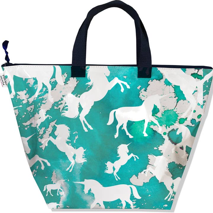 Blauwe eenhoornhandtas met ritssluiting voor wholesale door BISTRAKOO