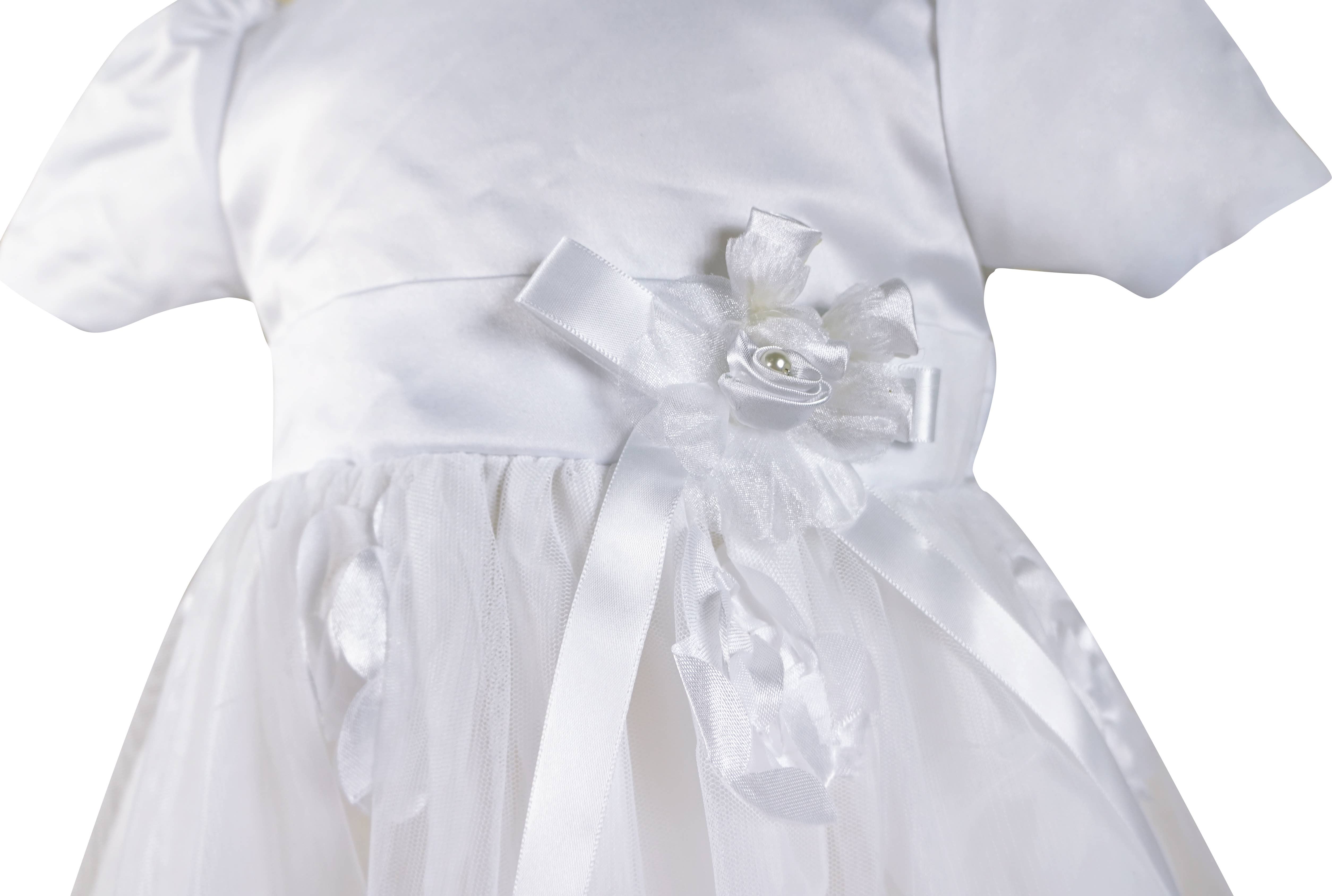 Angeline Kids - Wholesale Dress Set - Baby - Baby Infant Girls Christening Baptism Bow Dress With Bonnet3