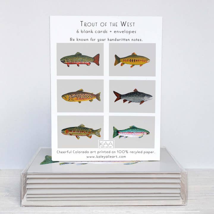 Cartes de vœux assorties Trout of the West pour la vente par Kaley Alie Art