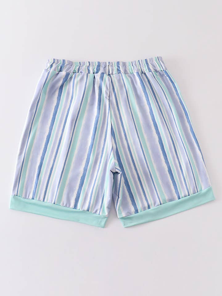 Aspen Rain Boutique - Wholesale Swim Shorts - Men's - Blue stripe men swim trunks3