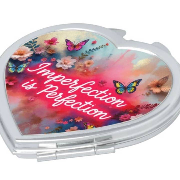 Espejo de Bolsillo Corazón La Imperfección es Perfección para venta al por mayor de Resinate By KS / by KRISTIN SMITH