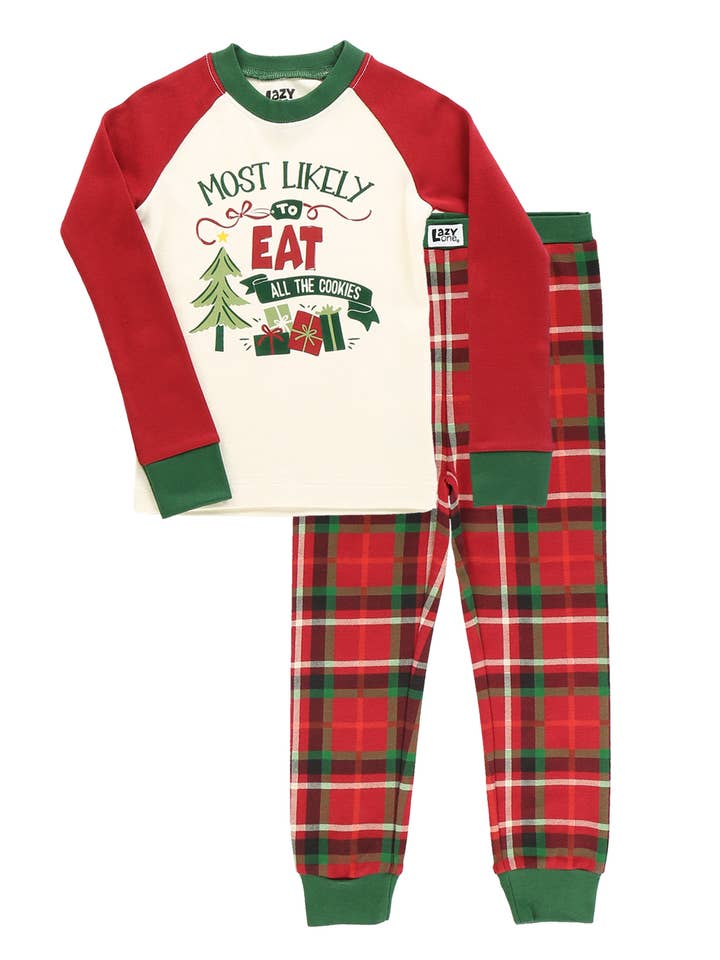 Eat Cookies Kid's Long Sleeve Pajama Set for wholesale by Lazy One