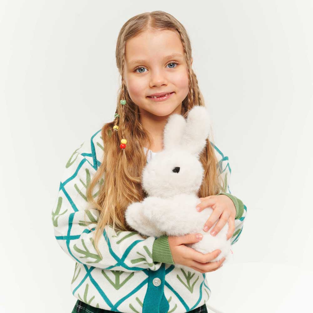 Orange Toys – Engroshandel Plyslegetøj - Børn og baby – Den blødeste hvide kanin i plysstof (20 cm) - 0+5