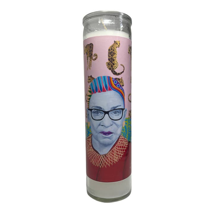Chelsea Merrill Ruth Bader Ginsburg RBG Prayer Candle for wholesale by The Luminary and Co.