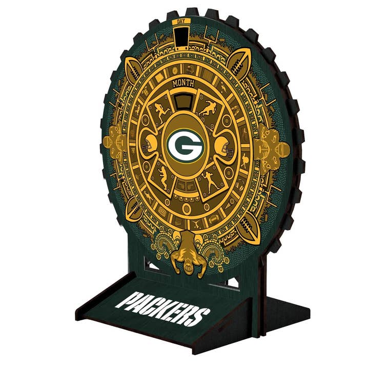Calendario da tavolo rotondo Green Bay Packers da 20,3 cm per la vendita all'ingrosso da parte di Fan Creations