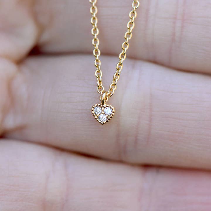 Tiny Heart Pendant Necklace for wholesale by floralee LIVING
