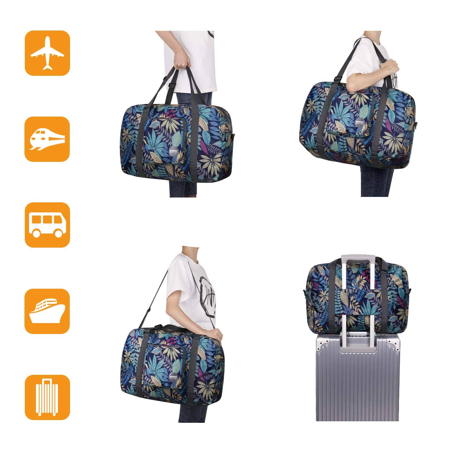 wandf - Wholesale Weekender Bag - Unisex - 40L Travel Duffel Bag Nylon Carry on Weekender Overnight18