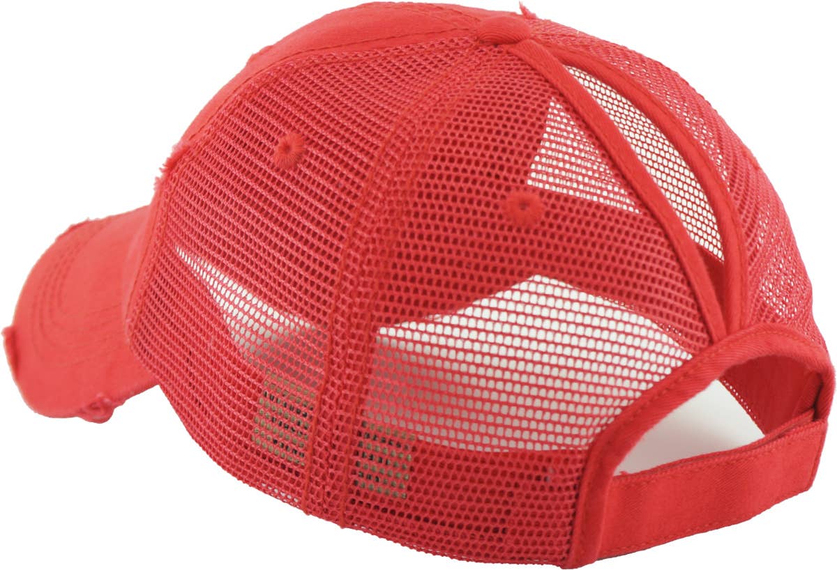 KBETHOS – Boné de beisebol - Mulher por atacado – Boné ajustável de malha com abertura para rabo de cavalo110