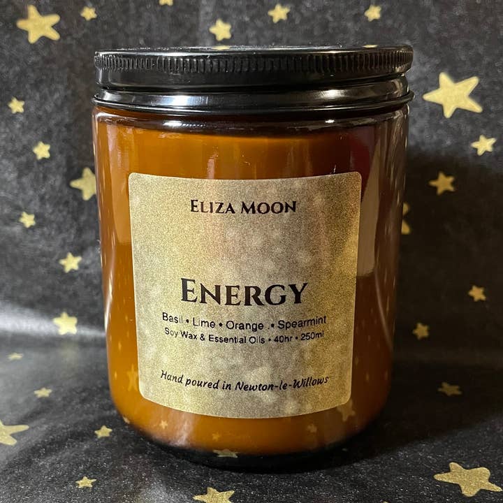 Vela de Aceite Esencial Energético en Tarros de Ámbar para venta al por mayor de Eliza Moon