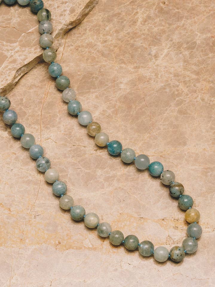 Farelle Perlenkette | Aquamarin | Seidenschnur | 14k vergoldet für den Großhandel von Janna Conner