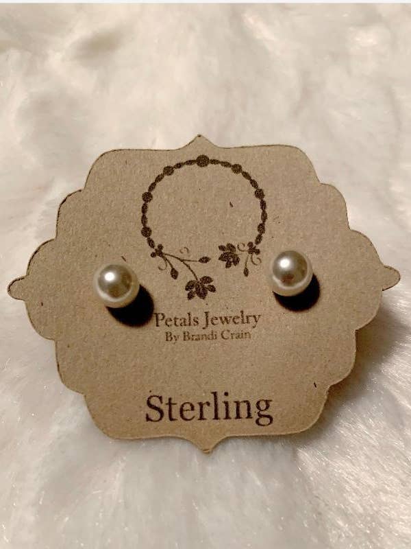 Pearl Sterling Post Earrings for wholesale by Petals Jewelry Designs By Brandi Crain