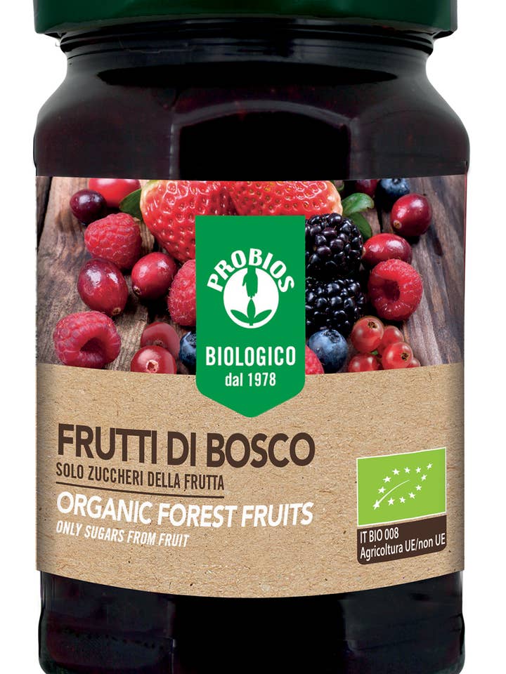 Organic forest fruit compote for wholesale by Probios