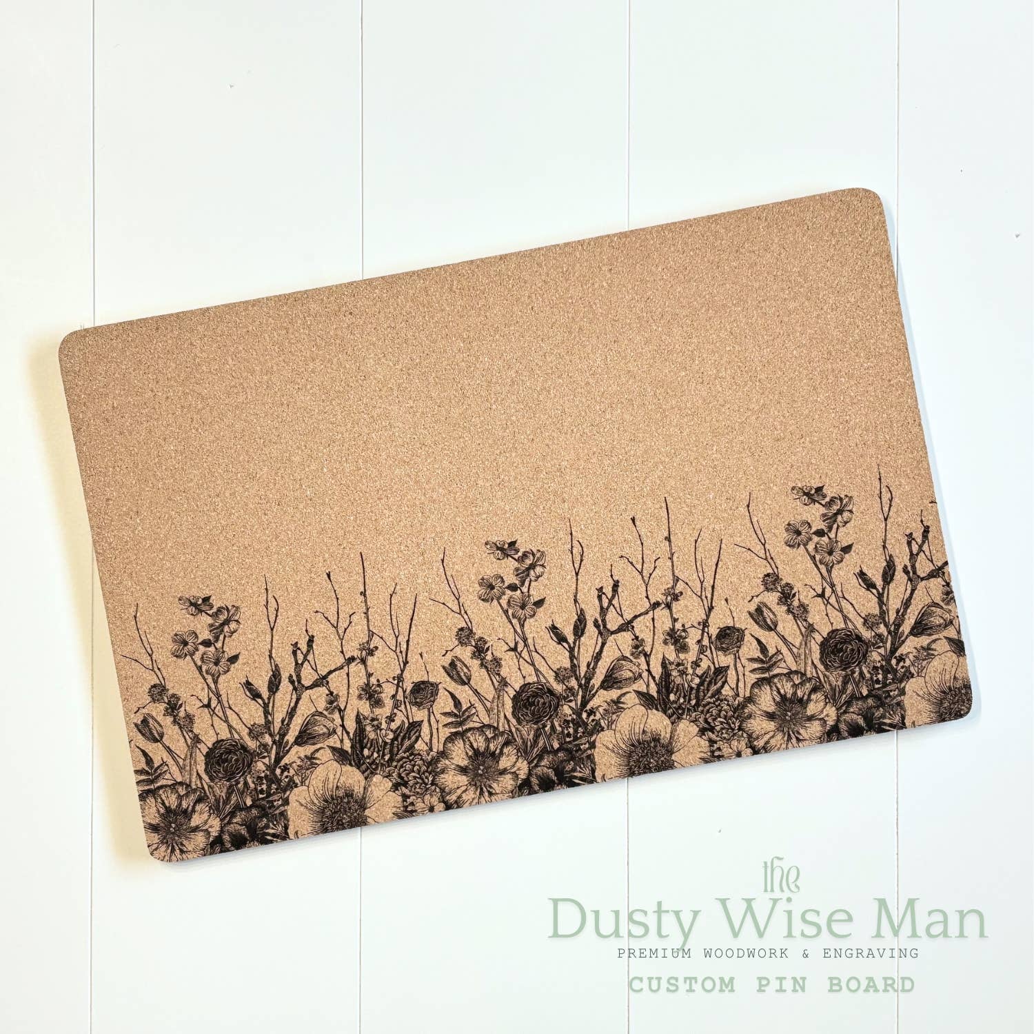 The Dusty Wise Man - Wholesale Bulletin Board - Vintage Floral Custom Cork Pin Board, Bulletin Board2