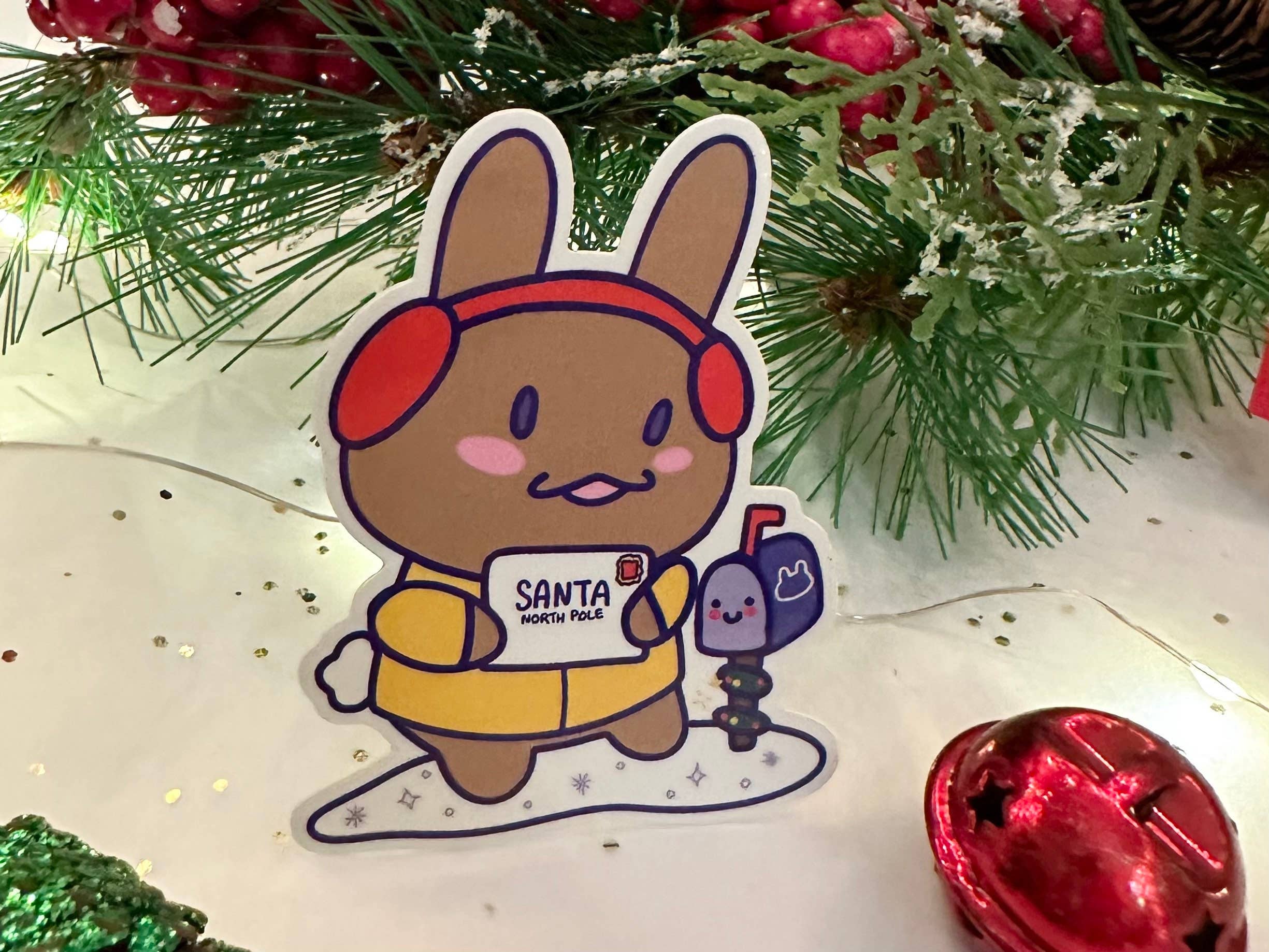 Courtney Elizabeth Studio - Wholesale Sticker - Bunny Letter to Santa Rabbit Christmas Waterproof Sticker