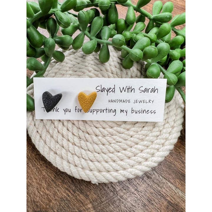 Team Heart Studs for wholesale by Slayed With Sarah