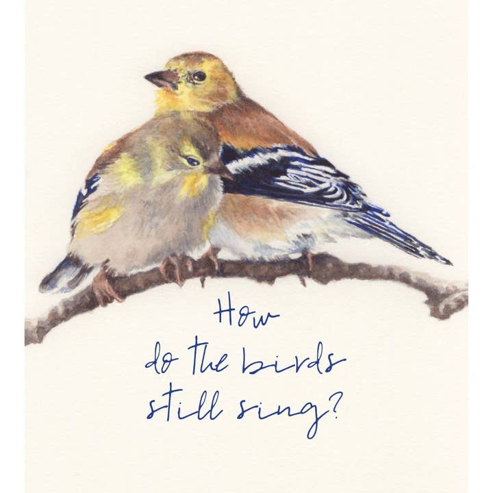 Karen Ritz Cards - Wholesale Rouwkaart - Winter Goldfinch Sympathy Notitiekaart