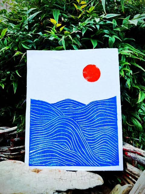 Art de tissu imprimé en bloc pour la vente par Rural Roots