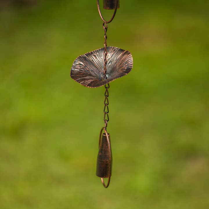 Zaer Ltd. International - Wholesale Outdoor Ornament/Decor - 76" Long Iron Rain Chain with Lillies1