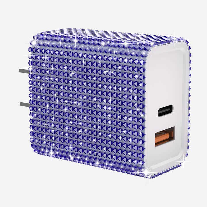 LAX Gadgets - Wholesale Portable Charger - Bling Wall Charger With Ip/Android- Multi-Color Retail Pack11